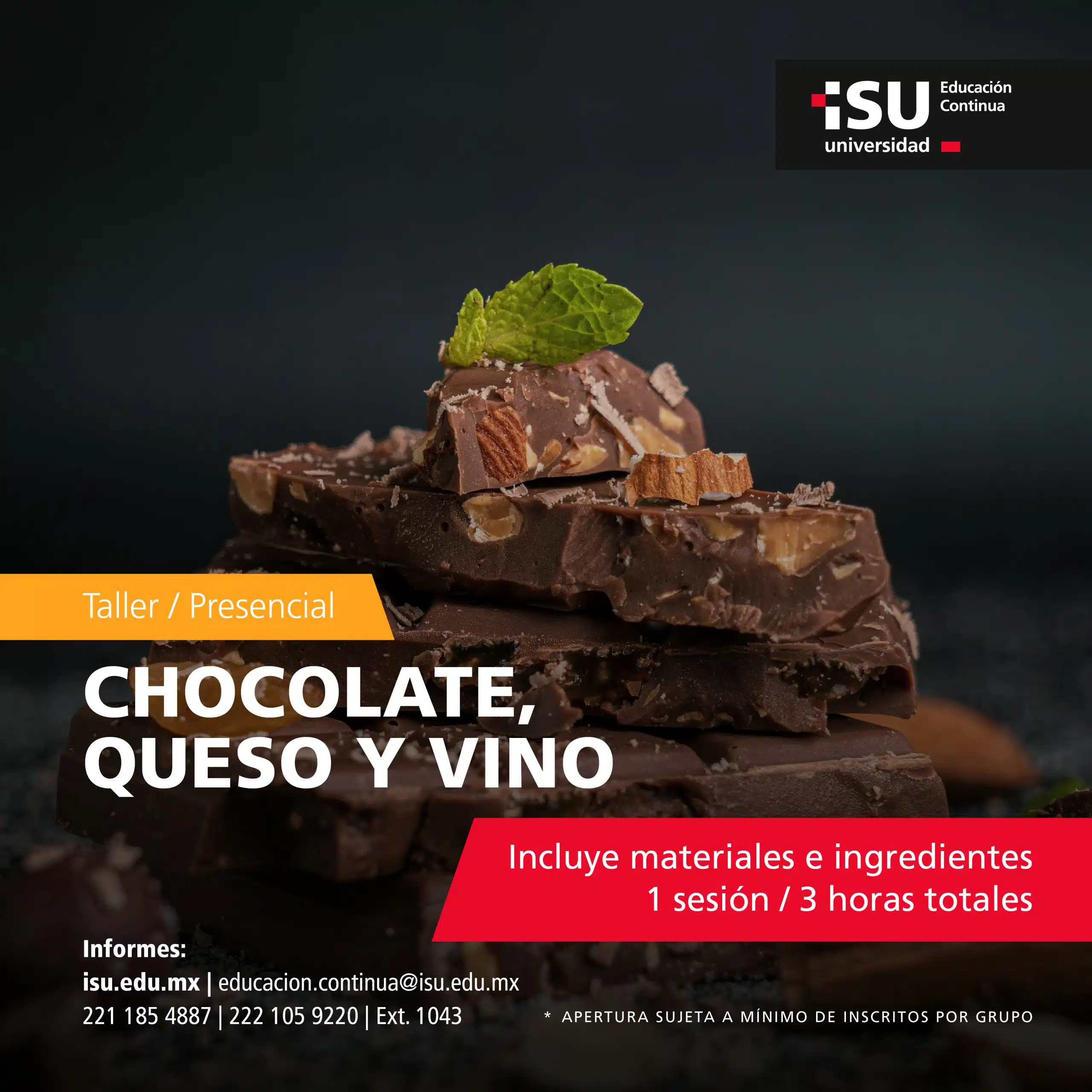 Taller Chocolate, queso y vino